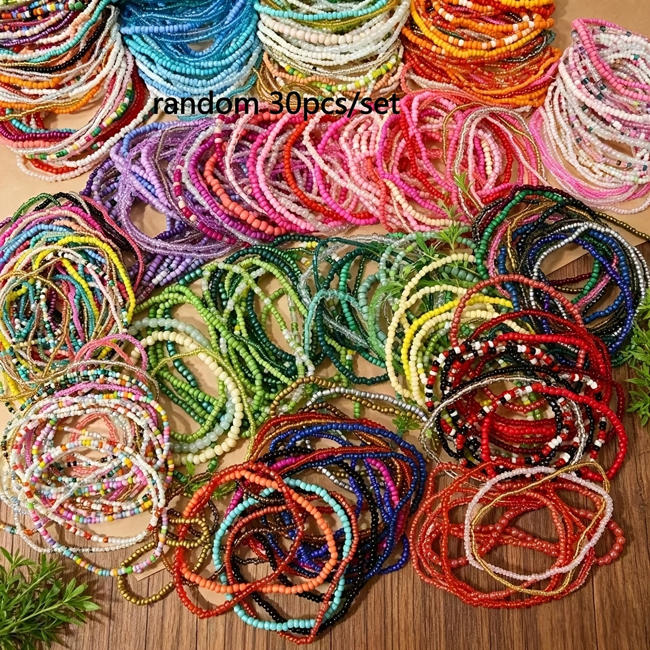10pcs Bohemian Handmade Beaded Rice Beads Bracelet Combo Set